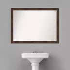 Specchio da parete stretto per bagno Wildwood Brown non smussato, 41" x 30"