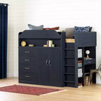 Letto a soppalco singolo per bambini con scrivania Blueberry
