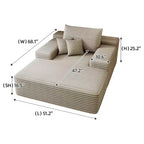 Divano letto imbottito extra-large 68 x 51, in morbida pelliccia sintetica, a forma di nuvola, per soggiorno, color cammello
