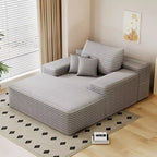 Divano letto imbottito extra-large 68 x 51, in morbida pelliccia sintetica, a forma di nuvola, per soggiorno, color cammello