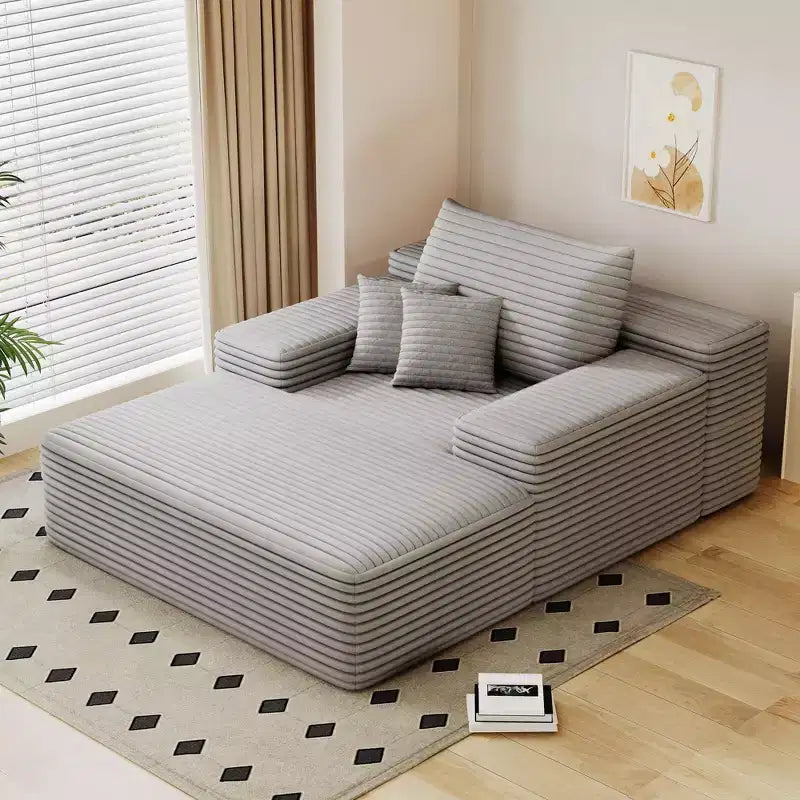 Divano letto imbottito extra-large 68 x 51, in morbida pelliccia sintetica, a forma di nuvola, per soggiorno, color cammello