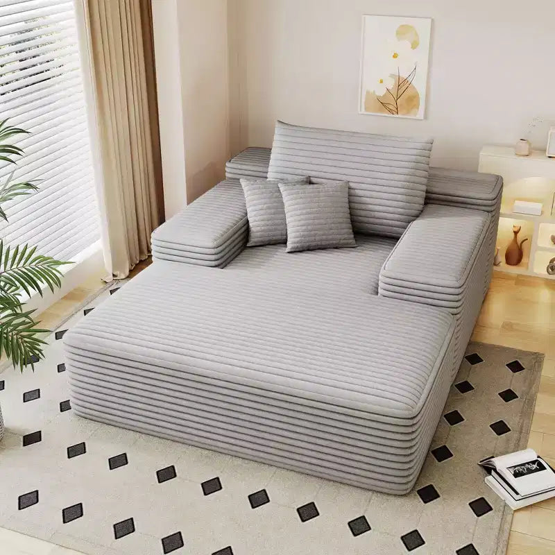 Divano letto imbottito extra-large 68 x 51, in morbida pelliccia sintetica, a forma di nuvola, per soggiorno, color cammello