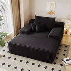 Divano letto imbottito extra-large 68 x 51, in morbida pelliccia sintetica, a forma di nuvola, per soggiorno, color cammello