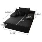 Divano letto imbottito extra-large 68 x 51, in morbida pelliccia sintetica, a forma di nuvola, per soggiorno, color cammello