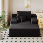 Divano letto imbottito extra-large 68 x 51, in morbida pelliccia sintetica, a forma di nuvola, per soggiorno, color cammello
