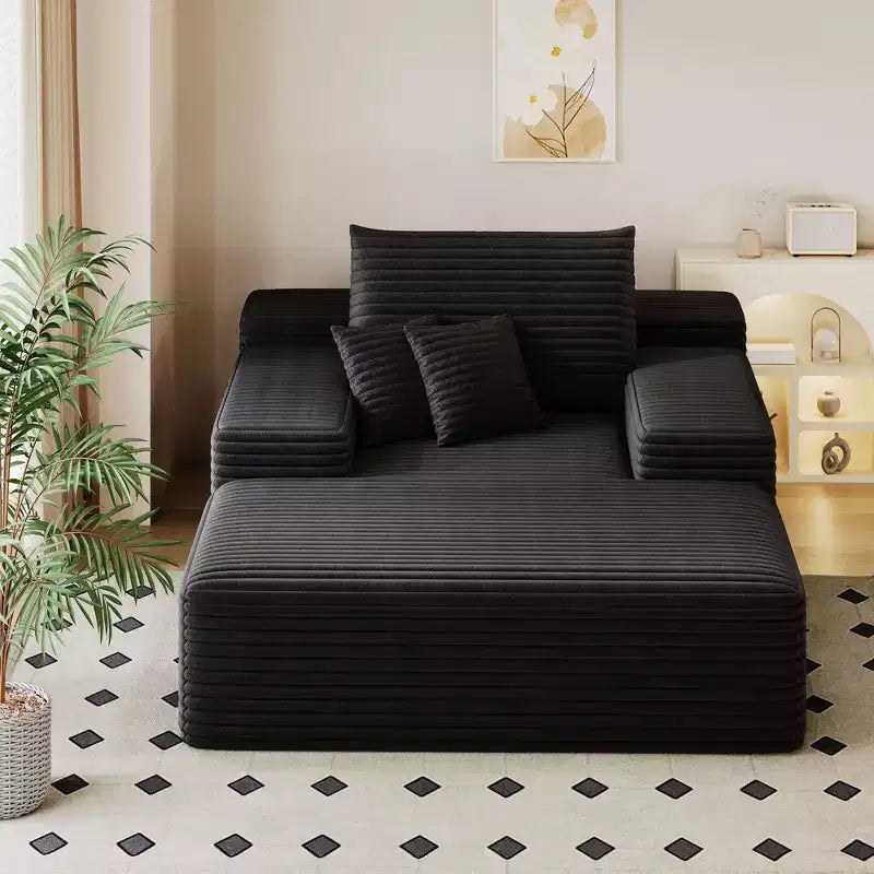 Divano letto imbottito extra-large 68 x 51, in morbida pelliccia sintetica, a forma di nuvola, per soggiorno, color cammello