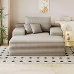 Divano letto imbottito extra-large 68 x 51, in morbida pelliccia sintetica, a forma di nuvola, per soggiorno, color cammello