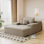 68 x 51 Oversized Upholstered Sofa Bed Fluffy Plush Faux Fur Cloud Sofas Couches for Living Room Camel
