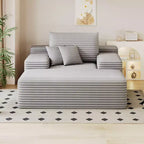 Divano letto imbottito extra-large 68 x 51, in morbida pelliccia sintetica, a forma di nuvola, per soggiorno, color cammello