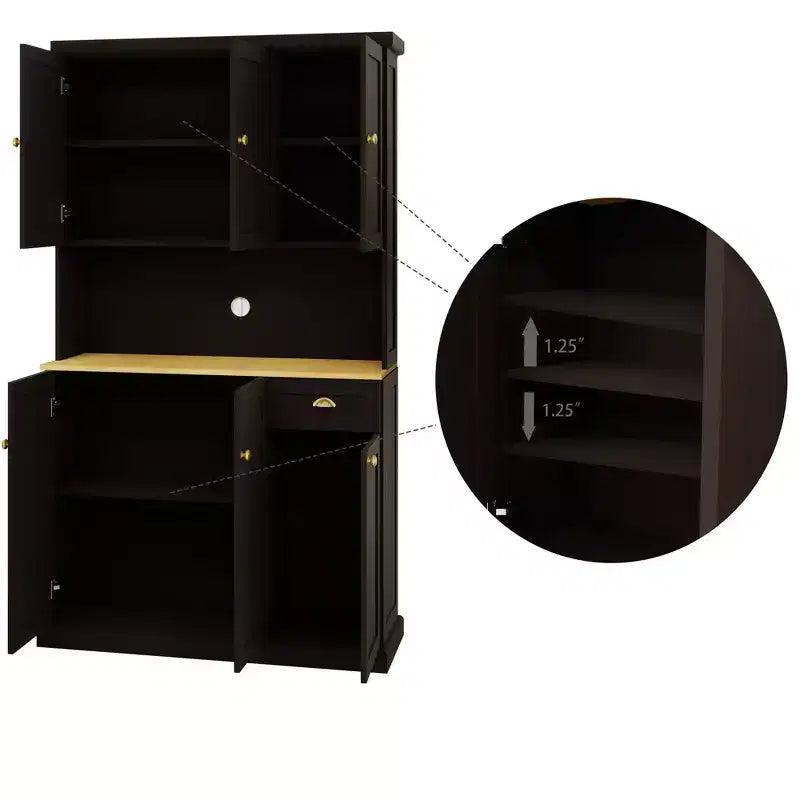 Dispensa in legno da 101 cm con ripiani regolabili