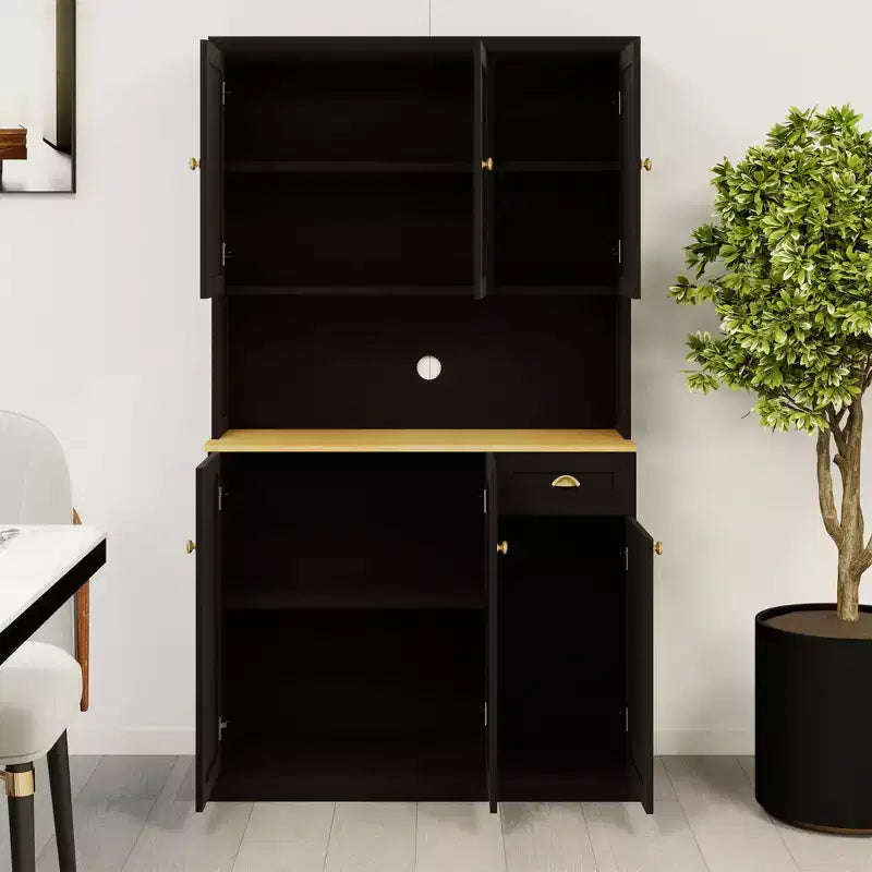 AndMakers Wood 39.76 in. Pantry Cabinet with Adjustable Shelves