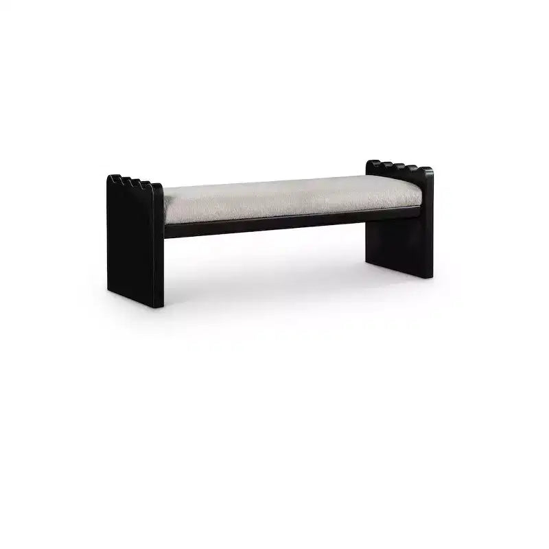 Meridian Furniture,Sonia Velour Fur Fabric Bench