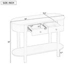 Consolle retrò con design curvo e finitura liscia smaltata per ingressi, soggiorni, corridoi, verde turchese