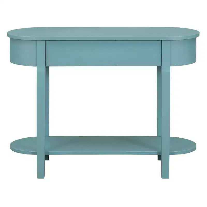 Consolle retrò con design curvo e finitura liscia smaltata per ingressi, soggiorni, corridoi, verde turchese