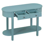 Consolle retrò con design curvo e finitura liscia smaltata per ingressi, soggiorni, corridoi, verde turchese