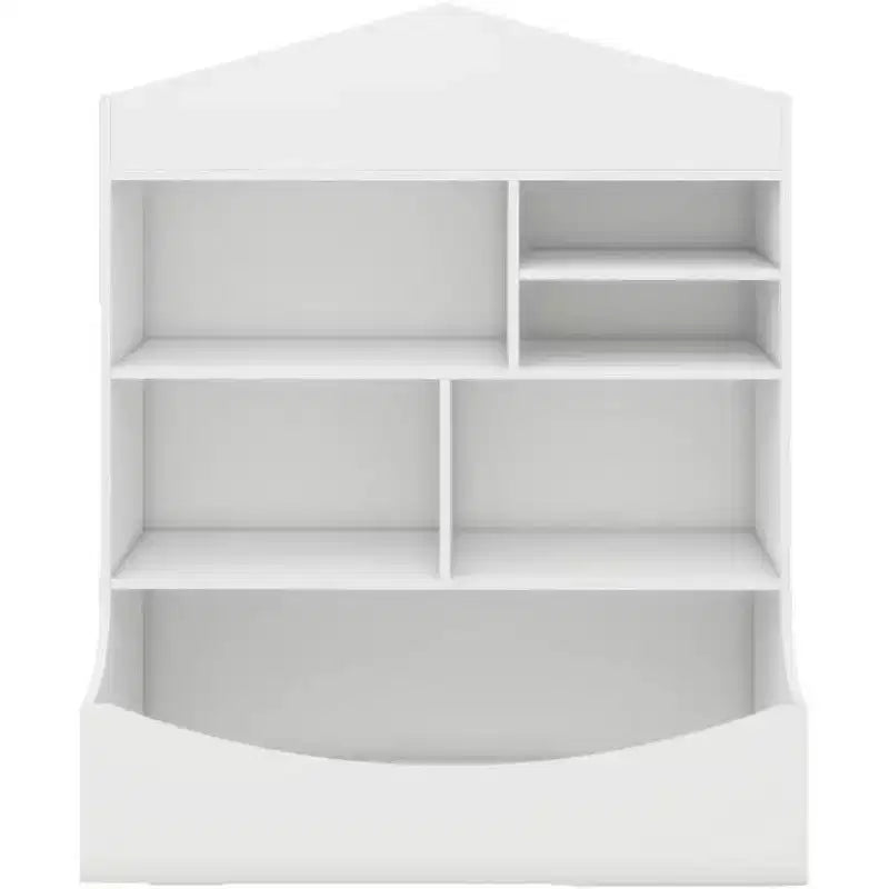 Kids Bookshelf and Toy Organizer, Versatility Bookcase Toddlers Playhouse Cabinet Shelf for Playroom Nursery Kids Room, White