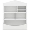 Kids Bookshelf and Toy Organizer, Versatility Bookcase Toddlers Playhouse Cabinet Shelf for Playroom Nursery Kids Room, White