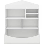 Kids Bookshelf and Toy Organizer, Versatility Bookcase Toddlers Playhouse Cabinet Shelf for Playroom Nursery Kids Room, White