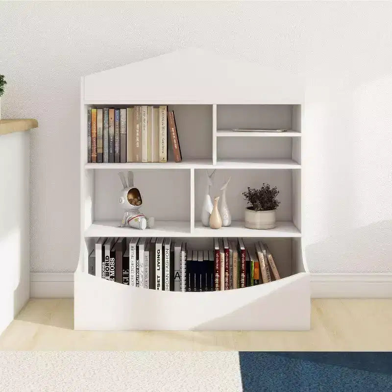 Libreria e Organizzatore Giocattoli per Bambini, Scaffale Versatile per la Stanza dei Giochi, la Cameretta e la Stanza dei Bambini, Bianco