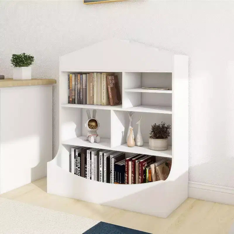 Libreria e Organizzatore Giocattoli per Bambini, Scaffale Versatile per la Stanza dei Giochi, la Cameretta e la Stanza dei Bambini, Bianco