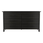 Cassettiera moderna rettangolare Okak per camera da letto con 6 cassetti e maniglie in metallo nero, armadio contenitore spazioso per soggiorno, corridoio, ingresso