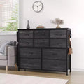 10-Drawer Fabric Storage Tower - Steel Frame Dresser w/Wood Top for Bedroom, Kids Room & Closet