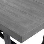 Tavolo da pranzo rettangolare 72/52 pollici con piano in legno massello invecchiato e struttura in metallo a giorno per sala da pranzo