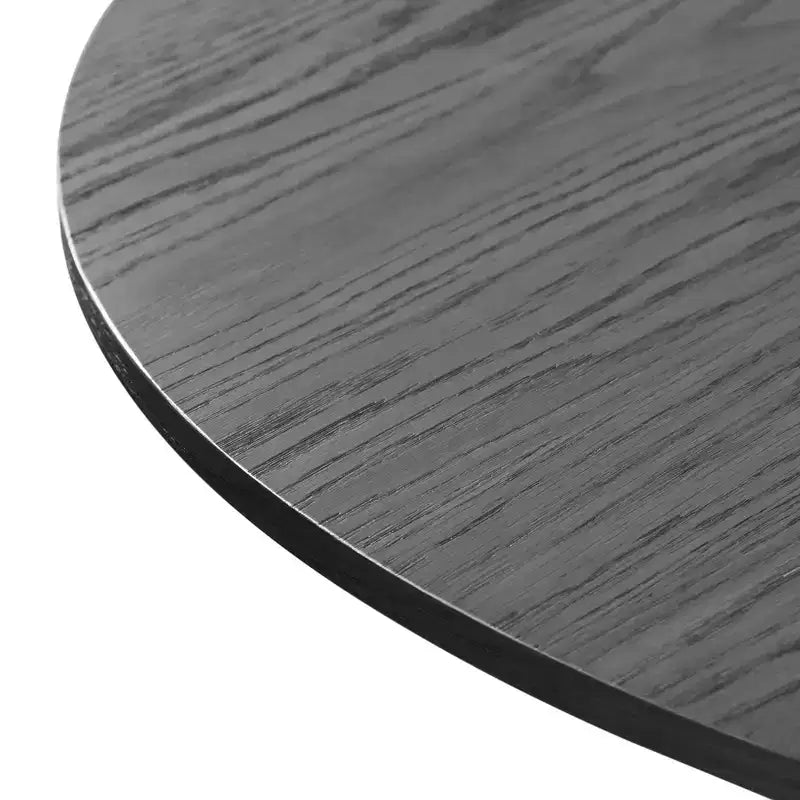 Tavolo da pranzo rotondo in rattan nero da 46 pollici per 4-6 persone, adatto per sala da pranzo e soggiorno