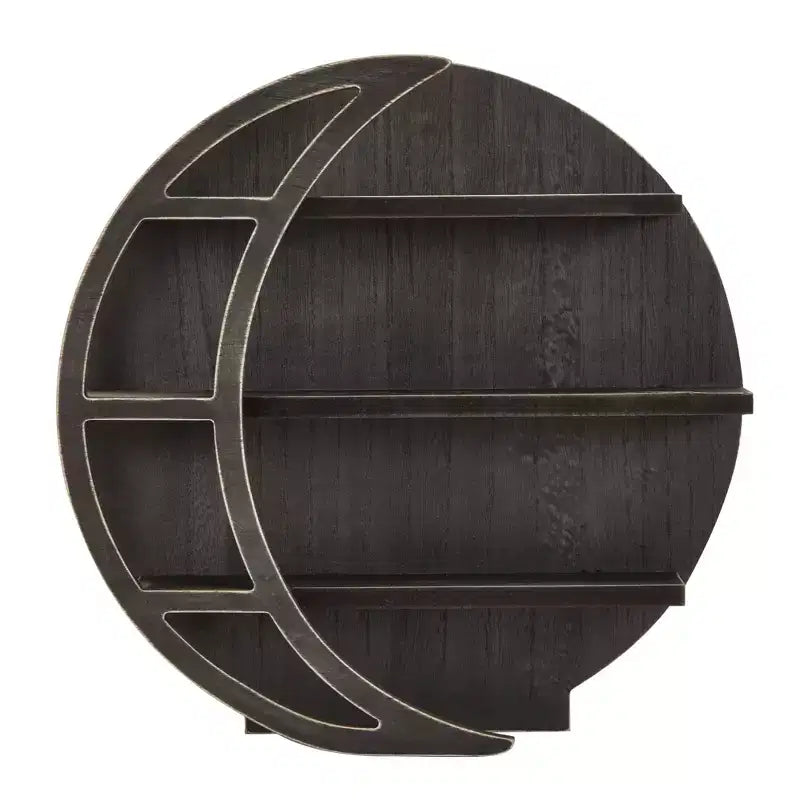 Mensola lunare in legno, Decorazione rustica per la casa, Porta cristalli per esposizione di pietre e oli essenziali (30,5 x 30,5 x 7,6 cm)