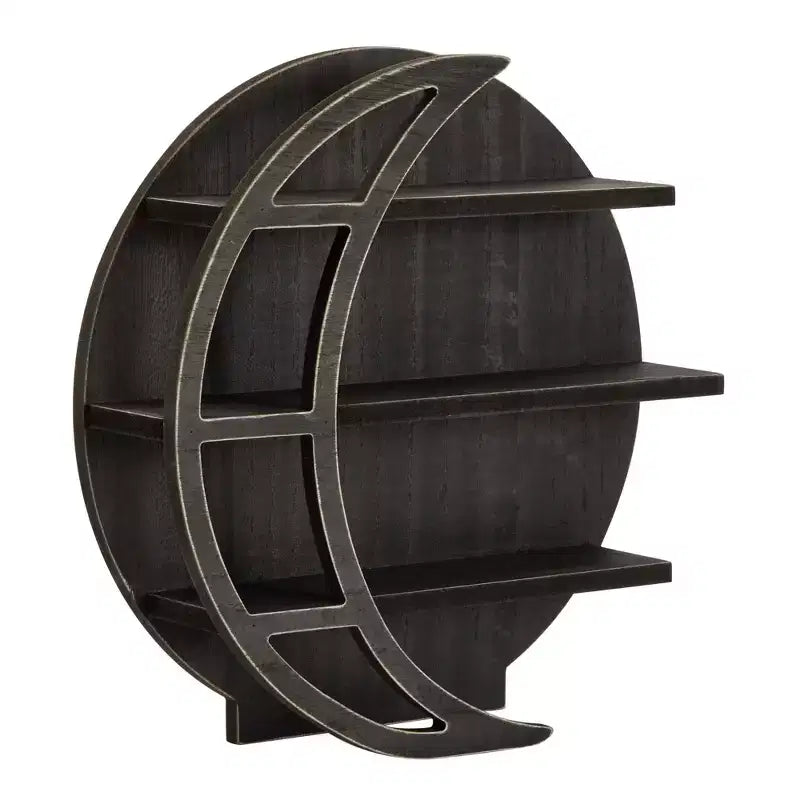 Mensola lunare in legno, Decorazione rustica per la casa, Porta cristalli per esposizione di pietre e oli essenziali (30,5 x 30,5 x 7,6 cm)