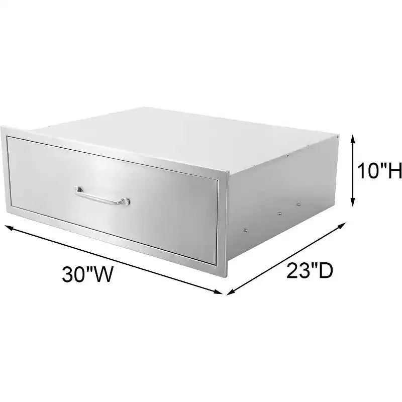 Cassetto da Esterno per Cucina, Cassetto Contenitore in Acciaio Inox Resistente alle Intemperie con Guide di Scorrimento Morbide Bordi Lisci, Cassetto per Barbecue da Esterno per Grigliate in Patio