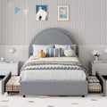Double Bed Frame with Padded Bed Ring and Lambswool Headboard Platform, Cloud-Like Bed Frame with Soft Rounded Corners, Easy to Assemble