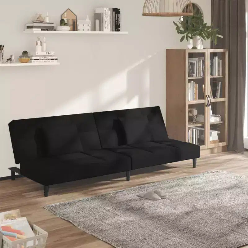 Divano letto a 2 posti con due cuscini
