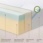 Materasso in Memory Foam Misura Matrimoniale Francese, Materasso in Memory Foam con Gel Rinfrescante da 25 cm in Scatola, Rigidità Media