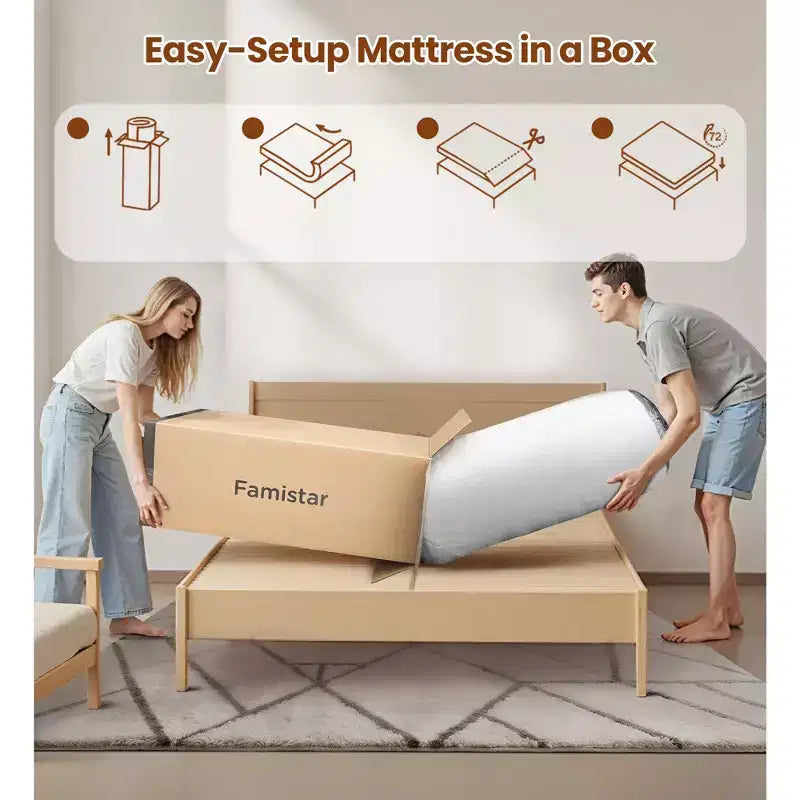 Materasso King Size Ibrido in Scatola, Materasso in Memory Foam 35cm per Sonno Confortevole e Sollievo dalla Pressione, Certificato CertiPUR-US