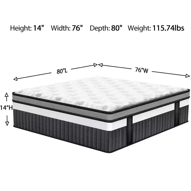 Materasso King Size Ibrido in Scatola, Materasso in Memory Foam 35cm per Sonno Confortevole e Sollievo dalla Pressione, Certificato CertiPUR-US