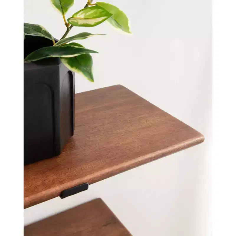 Mensola a Muro, Nero e Noce, 32x10x30