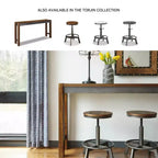 Tavolo da Pranzo Alto Marrone - Stile Industriale Urbano, Finitura Gunmetal Invecchiato, 3 Posti
