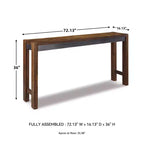 Tavolo da Pranzo Alto Marrone - Stile Industriale Urbano, Finitura Gunmetal Invecchiato, 3 Posti