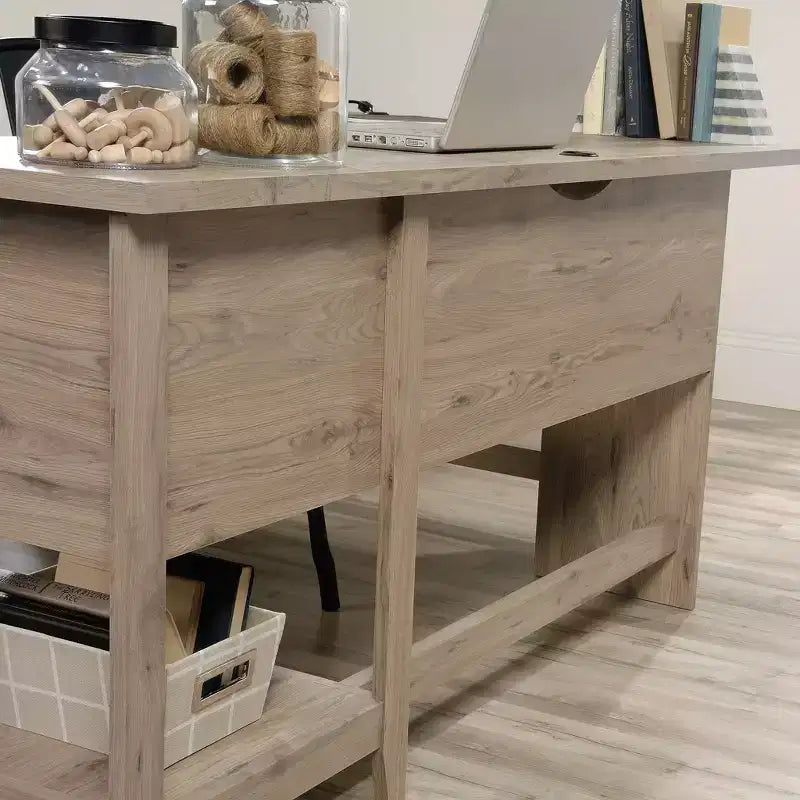 Scrivania ad L Laurel Oak: Mobili per Ufficio con Archivio e Gestione Cavi