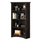 Libreria a 4 ripiani nera da 57,75"