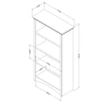 Libreria a 4 ripiani nera da 57,75"