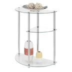 Tavolino da Ingresso/Corridoio a 3 Ripiani in Vetro/Cromo Classic Glass