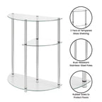 Tavolino da Ingresso/Corridoio a 3 Ripiani in Vetro/Cromo Classic Glass