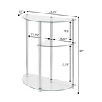 Tavolino da Ingresso/Corridoio a 3 Ripiani in Vetro/Cromo Classic Glass