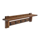 Durango Industrial Wood Coat Hook Entryway Shelf Dark Brown - Alaterre Furniture: Mid-Century Modern, Wall Mounted Storage, 5 Hooks