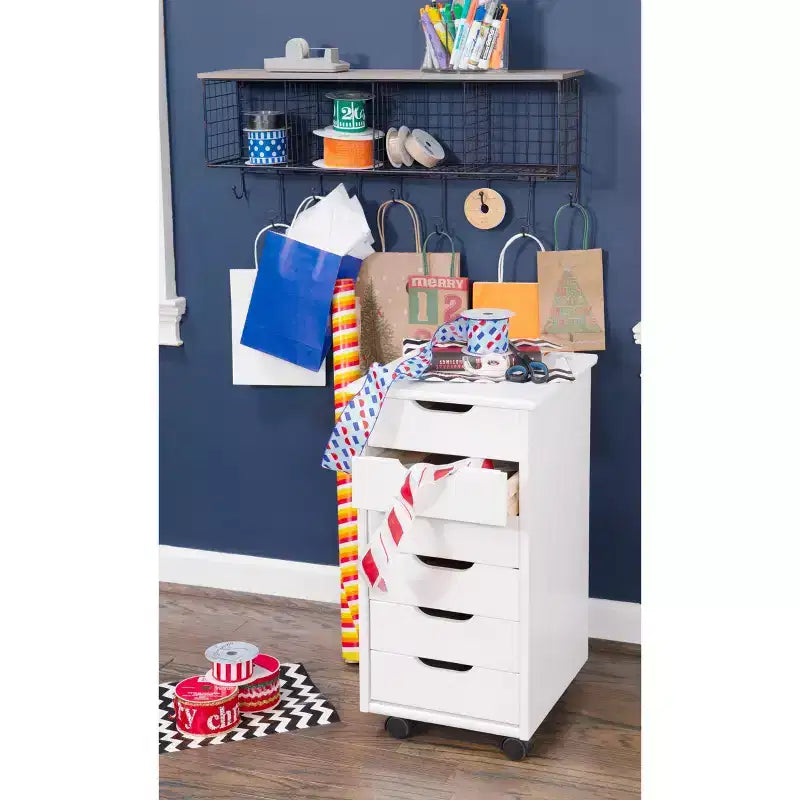 Carrello portaoggetti mobile a 6 cassetti