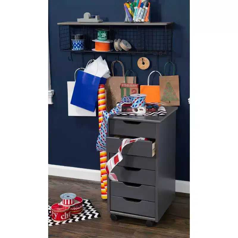 Carrello portaoggetti mobile a 6 cassetti