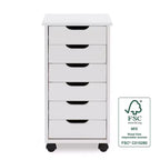 Carrello portaoggetti mobile a 6 cassetti