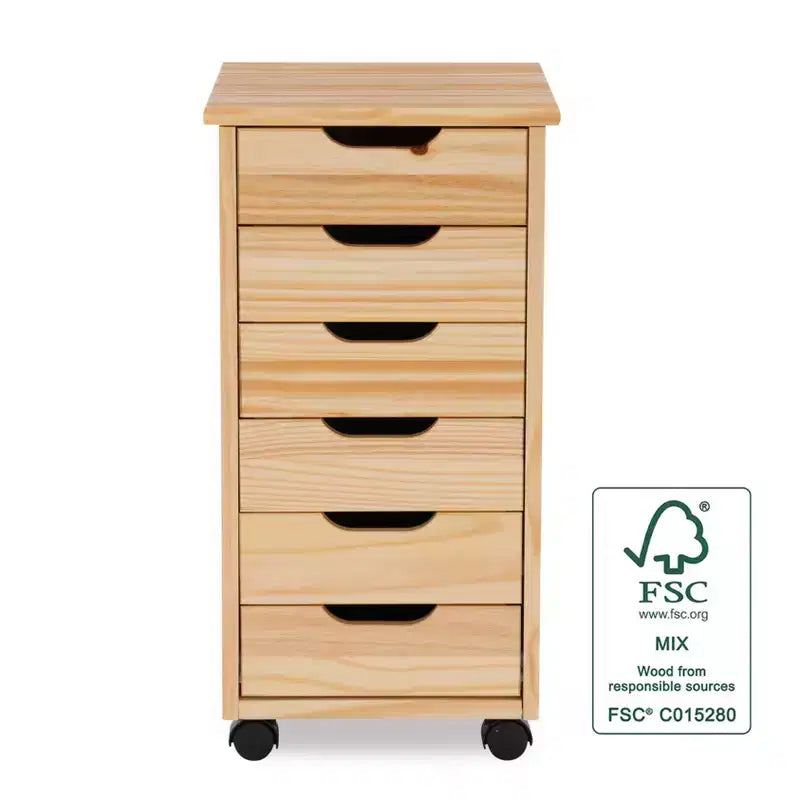 Carrello portaoggetti mobile a 6 cassetti